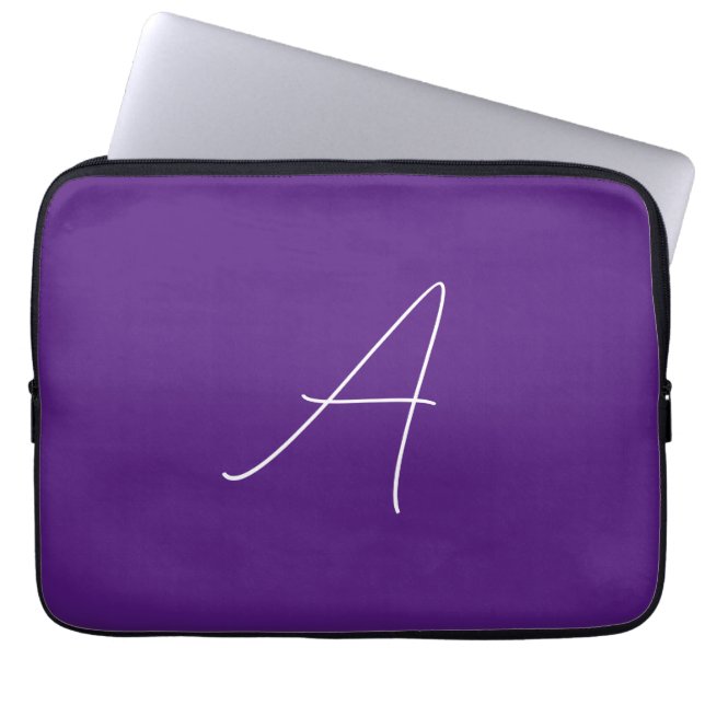 Capa Para Notebook Real Roxo - Letra Inicial Monograma Caligrgrafia (Frente)