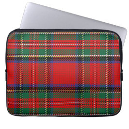 Capa Para Notebook Real Stewart vermelho e verde Escots tartan