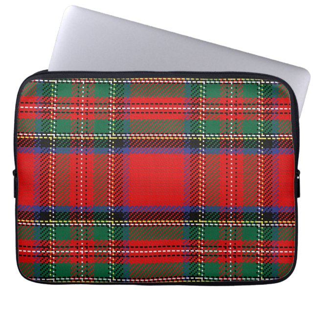 Capa Para Notebook Real Stewart vermelho e verde Escots tartan (Frente)