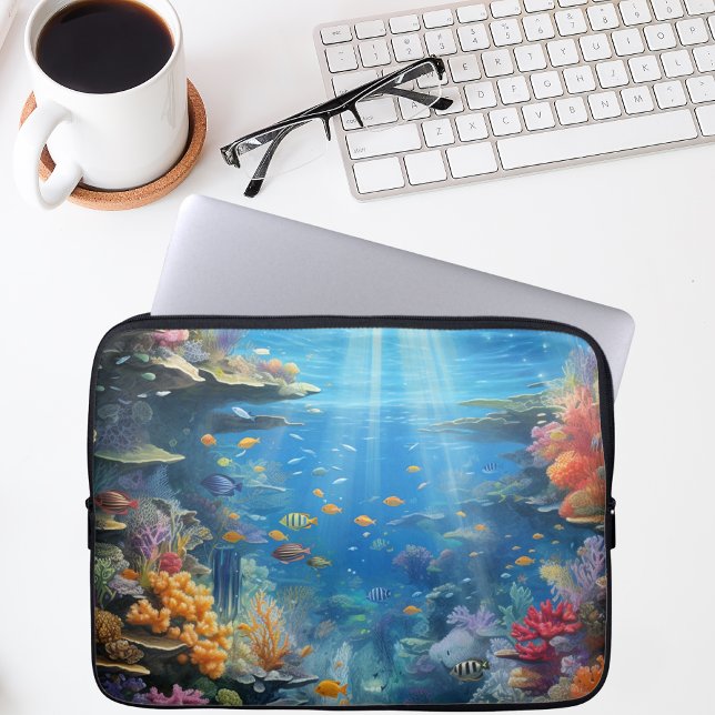 Capa Para Notebook Recife de Coral Subaquático Tropical Ensolarado (Criador carregado)