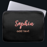 Capa Para Notebook Red add name Girl patrão texto preto elegante<br><div class="desc">design</div>