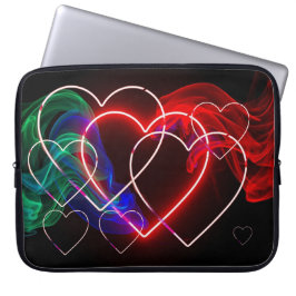 Capa Para Notebook Red and Green Smoke on Valentines Electronics Bag