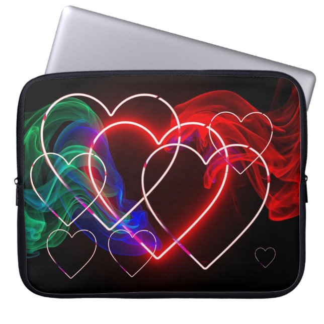 Capa Para Notebook Red and Green Smoke on Valentines Electronics Bag (Frente)