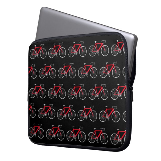 Capa Para Notebook Red Bicycle On Black (Frente Esquerda)