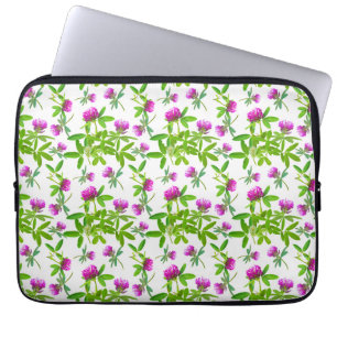 Capa Para Notebook Red Clovers on White