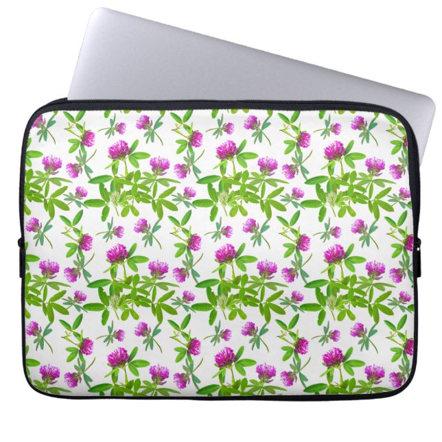 Capa Para Notebook Red Clovers on White (Frente)