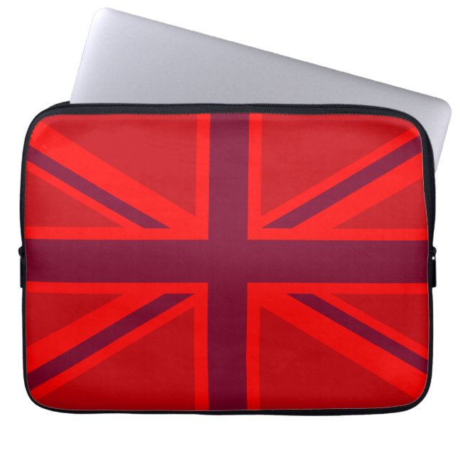 Capa Para Notebook Red Color Background British Union Jack (Frente)