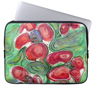 Capa Para Notebook Red Flowers Fantasy