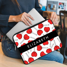 Capa Para Notebook Red Lollipops, Heart Lollipops, Lolly, Your Name