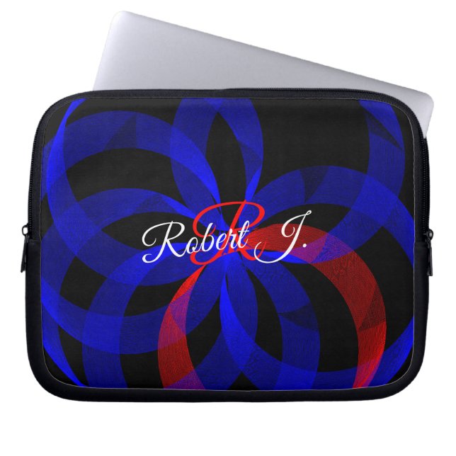 Capa Para Notebook Red Revolving Accent Geometric Electronics Bag (Frente)