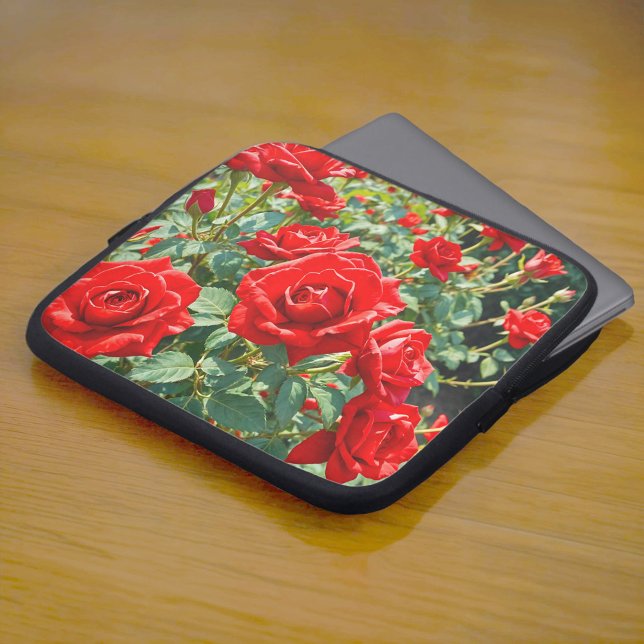 Capa Para Notebook Red Roses Laptop Sleeve (Laptop sleeve with red roses)