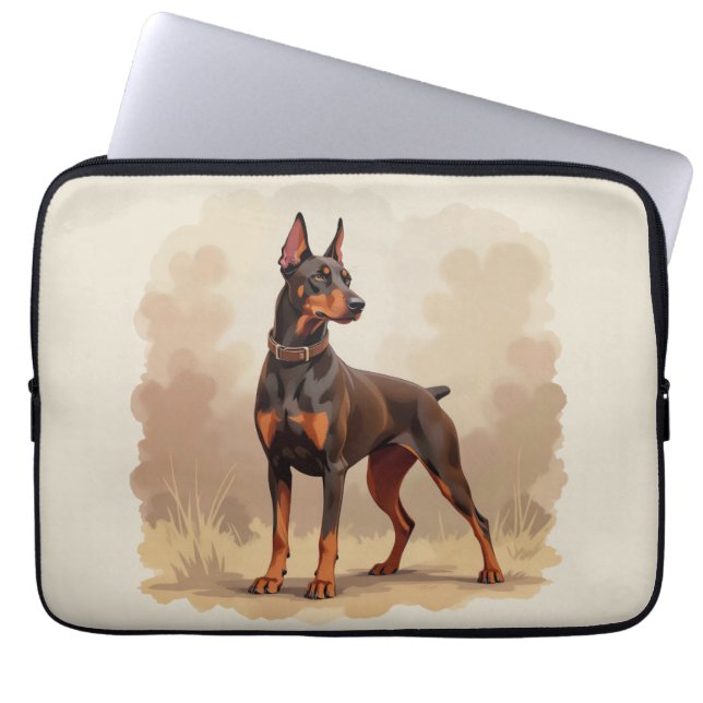 Capa Para Notebook Red Rust Brown Doberman Pinscher Dog (Frente)