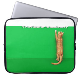 Capa Para Notebook Red tabby cat rips paper laptop sleeve