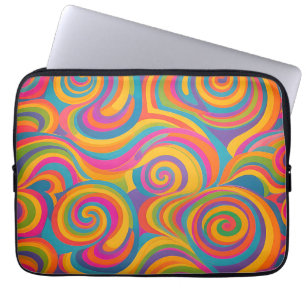 Capa Para Notebook Redemoinho de Arco-Íris Abstrato Energia Vibrante