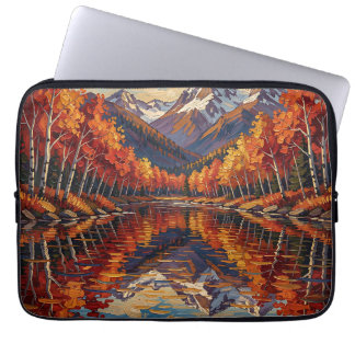 Capa Para Notebook Reflexo do Lago Aspen no Outono Montanhoso