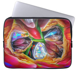 Capa Para Notebook Reflexões Vibrantes de Tulipas de Abstrato