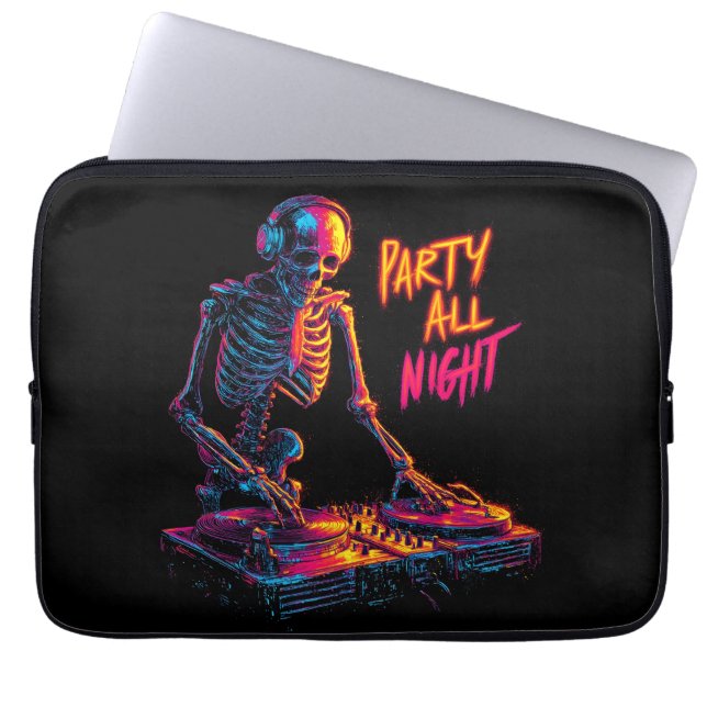 Capa Para Notebook Registros dinâmicos de rotação de DJ de esqueleto  (Frente)