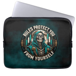 Capa Para Notebook Regras Protegem Você de Si Mesmo Fumaça Teal Ceifa
