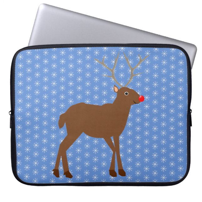 Capa Para Notebook Reinado de Natal bonito com Nariz Vermelho (Frente)