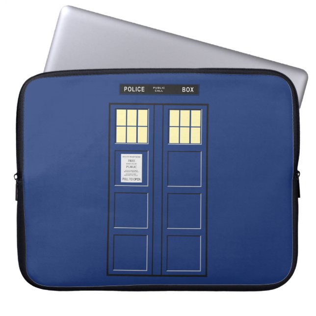 Capa Para Notebook Reino Unido - Blue Police Call Box 1 (Frente)