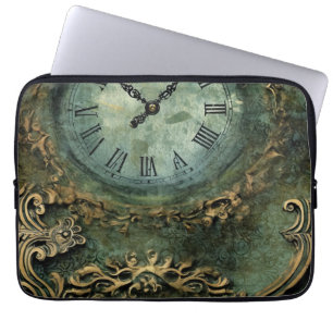 Capa Para Notebook Relógio de Steampunk Russo Emerald Verde (1)