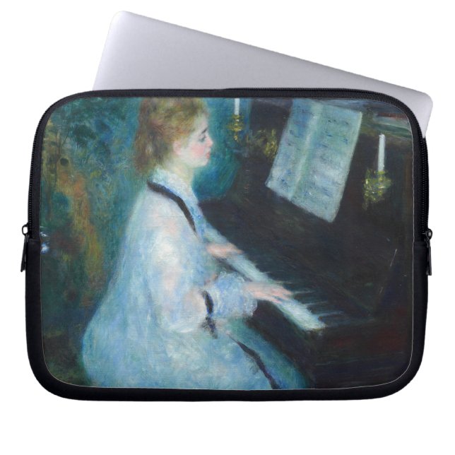 Capa Para Notebook Renoir Mulher Impressionista do Piano Vintage (Frente)