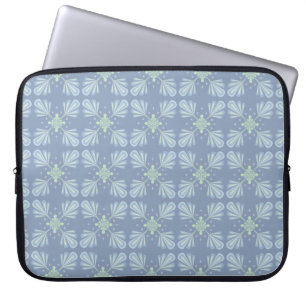 Capa Para Notebook Repetição abstrata floral azul pastel
