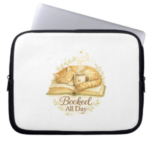 Capa Para Notebook Reservado o Dia Todo Aquarela do Gato Aconchegan