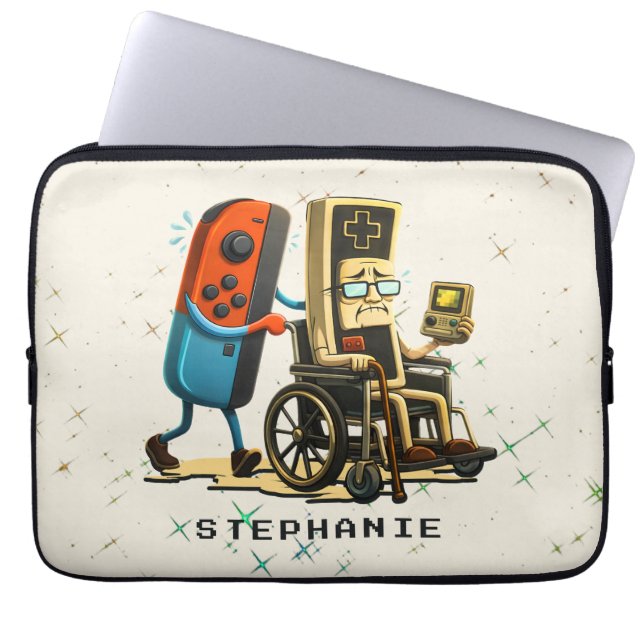 Capa Para Notebook Respect Your Elders Gaming Control Retro Funny (Frente)