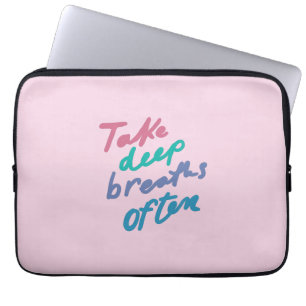 Capa Para Notebook Respire fundo com frequência - citação inspiradora