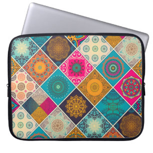 Capa Para Notebook Retalhos boémios coloridos da mandala
