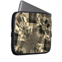 Capa Para Notebook Retângulos inclinados em tons de madeira ou bege