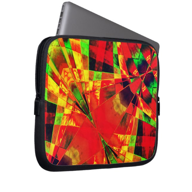 Capa Para Notebook Retângulos inclinados ou esticados ...amarelado ve (Frente Esquerda)