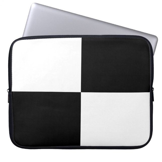 Capa Para Notebook Retângulos Pretos e Brancos (Frente)