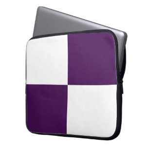 Capa Para Notebook Retângulos retos roxos e brancos