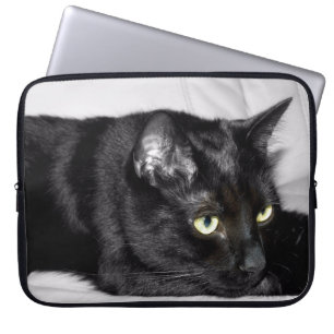 Capa Para Notebook Retrato bonito do gato preto