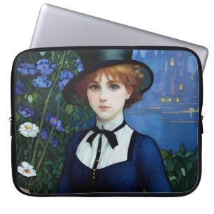 Capa Para Notebook Retrato Bonito Estilo Vintage Dark Academy Girl