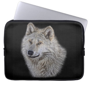 Capa Para Notebook Retrato da Vida Selvagem das Cinzas de Prata