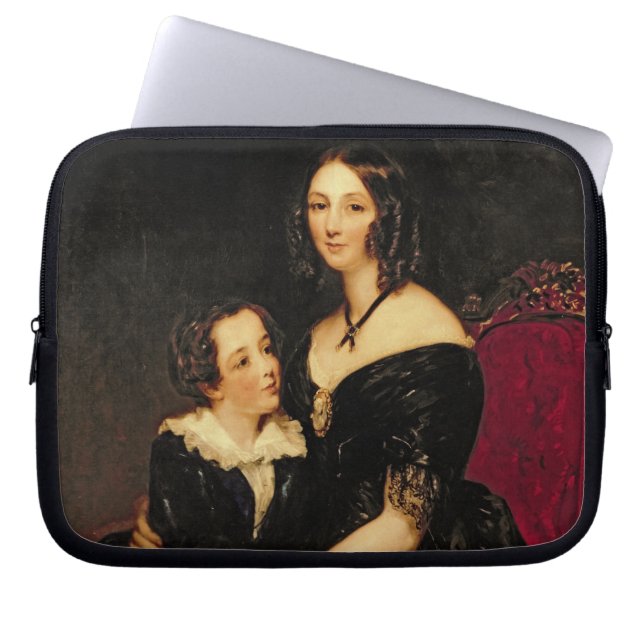 Capa Para Notebook Retrato de Eliza Boardman e seu filho, Robert, 18 (Frente)