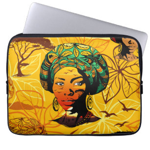 Capa Para Notebook Retrato de Mulher Africana com Sunset