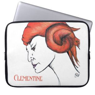 Capa Para Notebook Retrato de mulher de cabelo laranja em estilo Pop