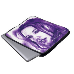 Capa Para Notebook Retrato de Mulher Púrpura Arte Original