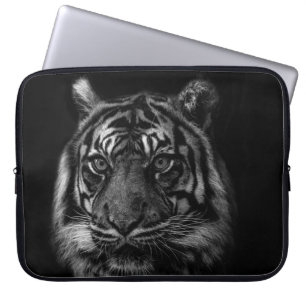 CAPA PARA NOTEBOOK RETRATO DE TIGER EM BW