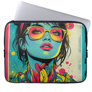 Capa Para Notebook Retrato Diva Neon Pop - Arte Retroativa Negrito e
