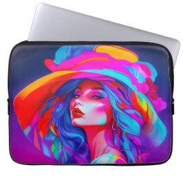Capa Para Notebook Retrato Neon Pop Art