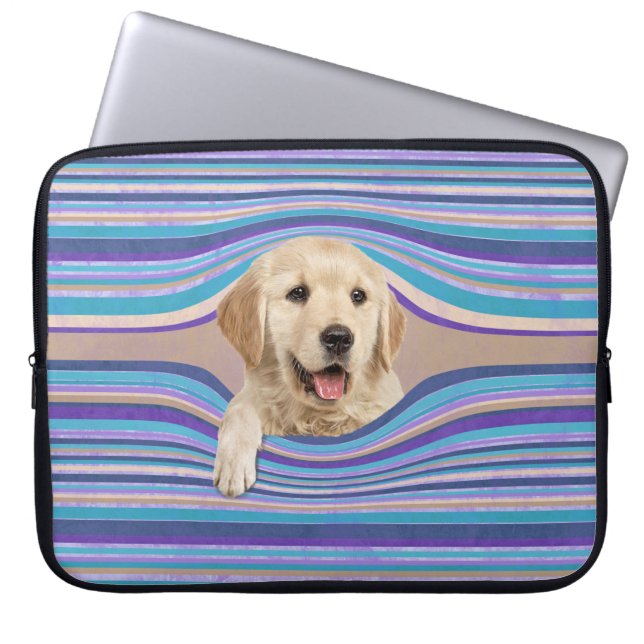 Capa Para Notebook Retriever De ouro Em Bandas (Frente)