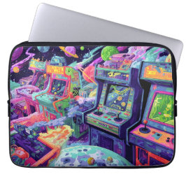 Capa Para Notebook Retro Arcade Machines in Space