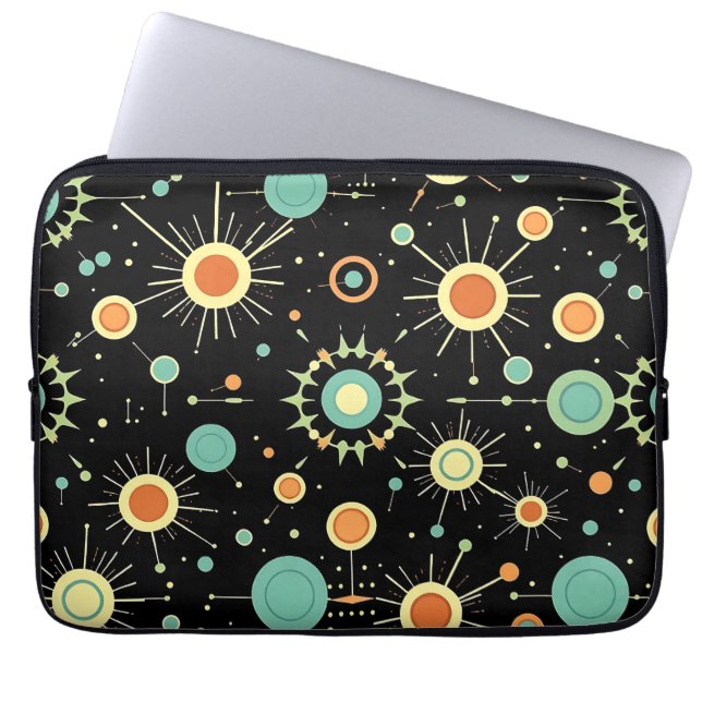 Capa Para Notebook Retro Atomic Starburst Midcentury Pattern (Frente)