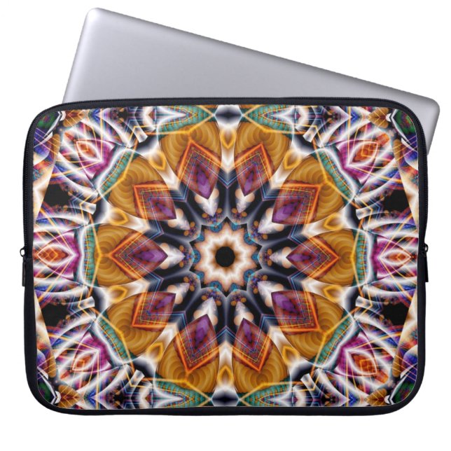 Capa Para Notebook Retro Boho Bohemian Hippie Trippy Rosette Mandala (Frente)