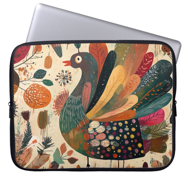Capa Para Notebook Retro Boho Remendo Outono Peru (Frente)